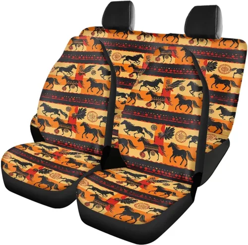 Vista 34 de Howilath 250 USA Anniversary - Juego de 4 fundas de asiento de automóvil de ajuste universal para asientos delanteros y traseros para uso en todas