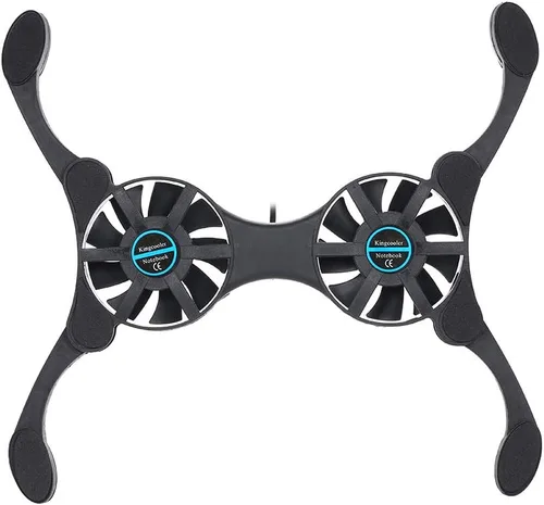 Vista 7 de QUZHI Mini portátil plegable plegable USB ventilador dual enfriador almohadilla de enfriamiento para PC portátil portátil 7