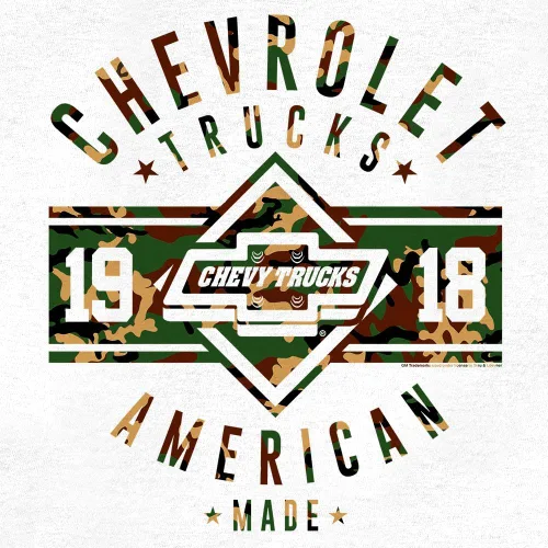 Vista 3 de Tee Luv Camisa Chevrolet Trucks 1918 para hombre - Camiseta estampada Chevy Camo