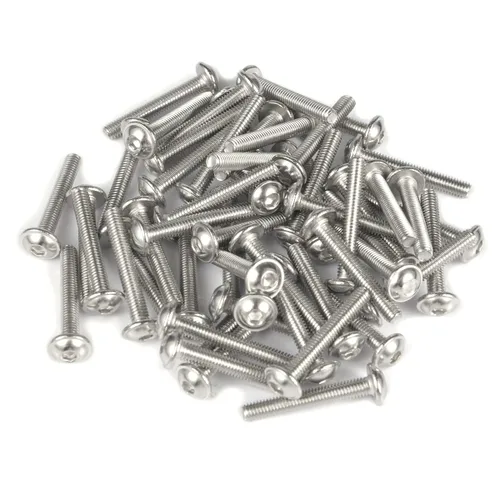 Vista 6 de Tornillos de cabeza de botón con brida M3-0.5 × 6MM 304 Stainlss acero 18-8 totalmente roscados, pernos Allen Socket Drive, 100