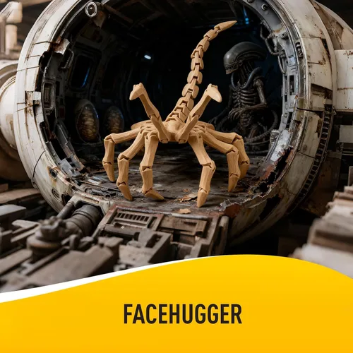 Vista 2 de Yipintang Modelo Facehugger Posicionable a Escala 1/4, Accesorio de Figura de Acción Impresa en 3D de 12 Pulgadas para Coleccionables de Alien
