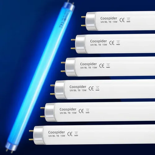 Vista 11 de COOSPIDER T8 F1515W U/V BL CFL - Bombilla compacta, tubo recto de repuesto para zapper eléctrico interior de 30 W, tubo de luz azul de 18 pulgadas