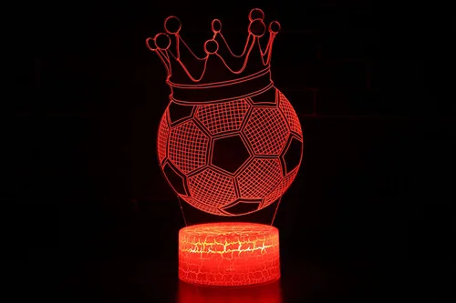 Vista 7 de 3D ilusión noche luz fútbol fútbol tres patrón 16 cambio de color lámpara de ilusión deportes lámpara de luz nocturna para niños niños