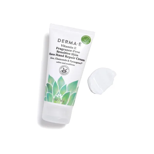 Vista 5 de DERMA E Crema de reparación de manos Shae para piel sensible con vitamina E