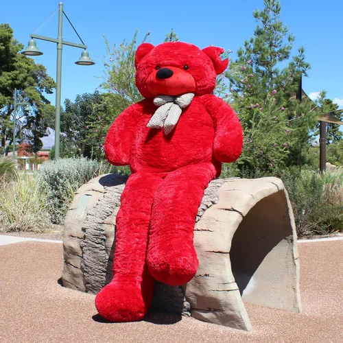 Vista 4 de Joyfay Oso de peluche gigante de 91 pulgadas, color rojo, de 7.5 pies, el mejor regalo para cumpleaños, Navidad, San Valentín, aniversario