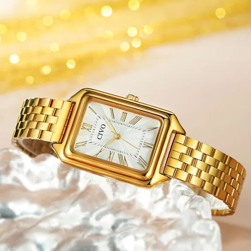 Vista 3 de CIVO Watches for Women with Small Wrists Vintage Quartz Bracelet Watch with Roman Dial - Gold Three-Hand Stainless Steel Watch - Gifts for
