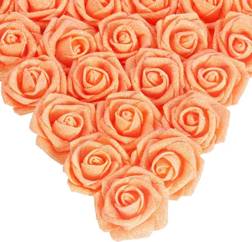 Vista 22 de IPOPU Rosas Negras con Purpurina, 50 PIEZAS Rosas Falsas con Purpurina Flores para Manualidades DIY Ramo de Boda Decoración de Casa y Fiesta (Negro)