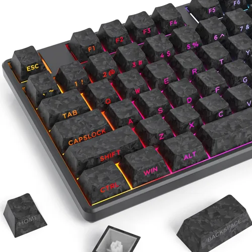 Vista 10 de Fogruaden Juego de teclas PBT, teclas personalizadas de perfil cereza para teclas de teclado mecánico (9009)
