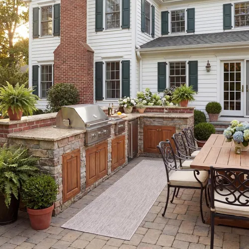 Vista 13 de SAFAVIEH Courtyard Collection CY8520 - Alfombra decorativa sólida para interiores y exteriores, impermeable, fácil limpieza, 2 x 3 pies 7 pulgadas