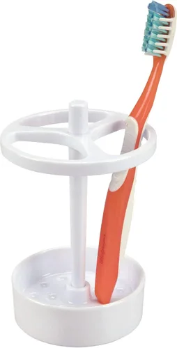 Vista 6 de iDesign Franklin - Soporte para cepillo de dientes XL de plástico sin BPA, 3.75 x 3.75 x 5.75 pulgadas, aguamarina