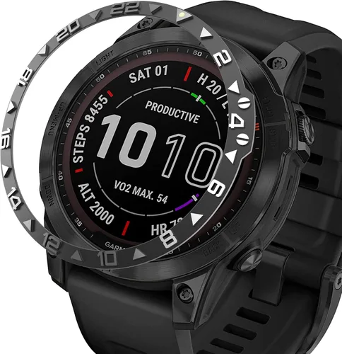Vista 11 de Anillo de bisel compatible con Garmin Fenix 7 Sapphire Solar/Fenix 7 Solar, anillo de bisel de acero inoxidable, cubierta adhesiva antiarañazos