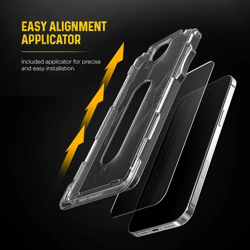 Vista 2 de magglass Protector de pantalla de privacidad diseñado para iPhone 16e / iPhone 14 vidrio templado, protector de pantalla teñido antiespía