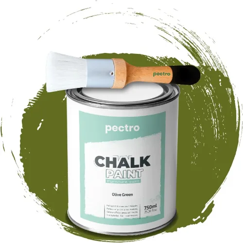 Vista 8 de Pintura de tiza para muebles 25 fl.Oz. (750ml) + Pincel especial de pintura de tiza - Pintura para muebles sin lijar ni imprimar - Pintura de tiza