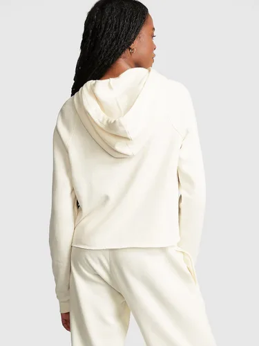 Vista 3 de Victoria's Secret Sudadera con capucha corta de forro polar rosa para mujer (XS-XXL)