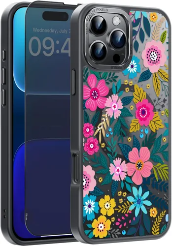 Vista 89 de Goodon para iPhone 15 Pro Max con protector de pantalla de privacidad, compatible con Magsafe, funda translúcida mate a prueba de golpes - Linda