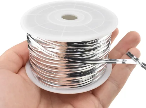 Vista 9 de HAHIYO 100 yardas/300 pies/91M Lazos de torsión de metal púrpura para pan, caramelo, café, bolsas de regalo, envoltorios de regalo, plástico, fiesta