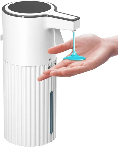 Vista 8 de Dispensador automático de jabón espumoso activado por empuje, dispensador de jabón para cocina, control de flujo continuo de 13.5 fl oz