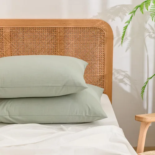Vista 46 de BESTOUCH 100% Algodón Lavado Funda de Almohada para Cabello y Piel, Sensación de Lino, Suave, Cómoda, Transpirable, Juego de 2 Fundas de Almohada