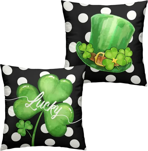 Vista 64 de Juego de 2 fundas de almohada patrióticas para exteriores, diseño de estrellas azules del 4 de julio, 16 x 16 pulgadas, fundas de almohada