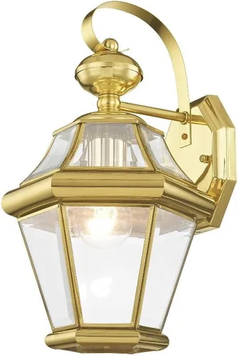 Vista 6 de Livex Lighting 2161-04 Farol de pared para exteriores con pantallas de vidrio biselado transparente, color negro Persianas de vidrio biselado