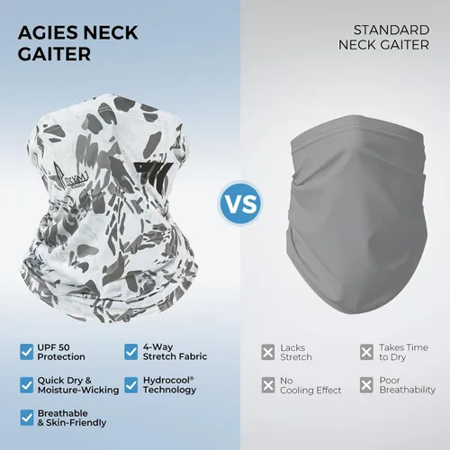 Vista 2 de KastKing Agies - Polaina para el cuello, máscara facial de pesca, protección solar UV, transpirable, de secado rápido, polainas de cuello