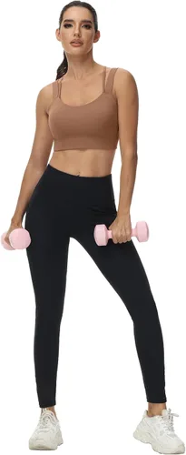 Vista 6 de Attifall Sujetador deportivo con tirantes y copa CD, espalda cruzada, para yoga, entrenamiento, correr, gimnasio, deportes