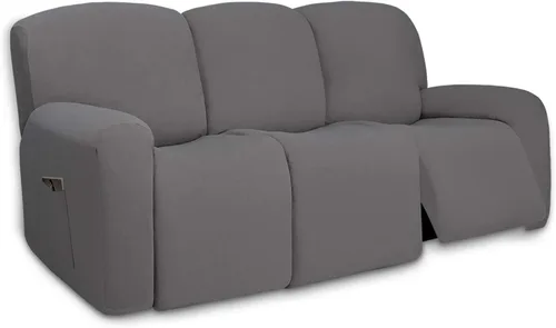 Vista 109 de PureFit Funda súper elástica para sofá reclinable con bolsillo, funda de sofá suave y antideslizante de elastano, lavable, protector de muebles
