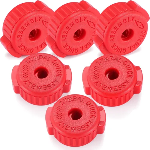 Vista 8 de Facmogu 6 piezas de tuercas de platillo de plástico negro, tuerca de platillo de 8 mm de ajuste rápido para kit de tambor de percusión, tuerca
