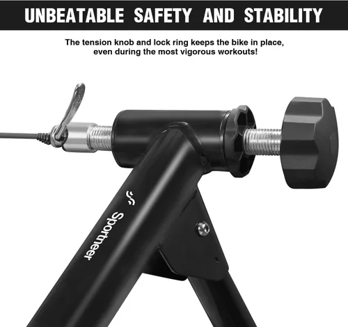 Vista 3 de Sportneer Bike Trainer - Fluid Stationary Bike Stand for 26-29" & 700C Wheels - Auto Resistance Control Bike Trainer Stand for Indoor Riding with