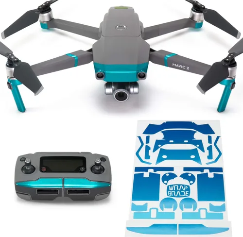 Vista 9 de Wrapgrade Poly Skin Compatible with DJI Mavic 2 Accent Color (Airforce Silver)