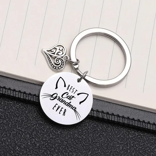 Vista 3 de Regalo de gato y abuela, regalo de memes de gato, regalo de gato, regalo de novia, llavero de hermana, regalo de mejor gato, abuela y nunca