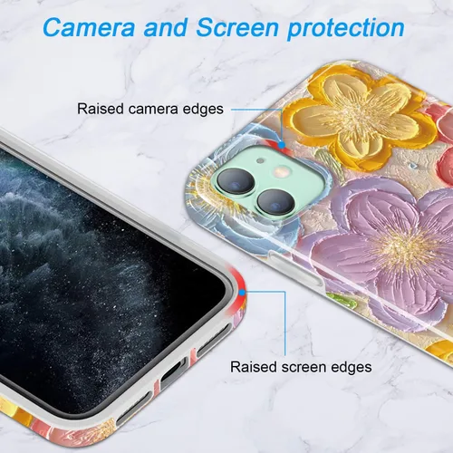 Vista 5 de luolnh Funda compatible con iPhone 11, iPhone 11 para mujer, brillante, bonita funda protectora de silicona suave para iPhone 11 (multicolor)