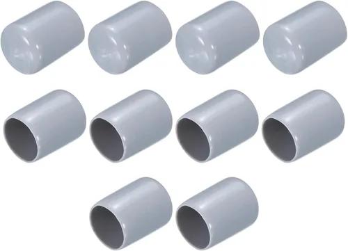 Vista 188 de uxcell 10 tapas de goma para extremos de 0.591 in de identificación, tapa de extremo redondo, protectores de rosca de tornillo, color negro