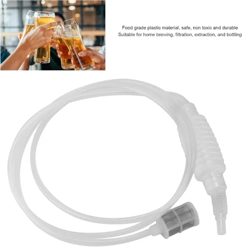 Vista 6 de Tubo de sifón, manguera de sifón de cerveza casera de plástico Tubo de sifón suave manual Vino Cerveza Fabricación de cerveza Filtración Equipo