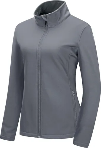 Vista 9 de 33,000ft Chaqueta impermeable Softshell para mujer, abrigo ligero con forro Verde militar