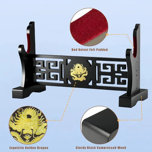 Vista 3 de Soporte acolchado para espada, soporte de terciopelo para proteger la espada, Katana Genji, hoja samurái japonesa Gladius Templar, soporte medieval
