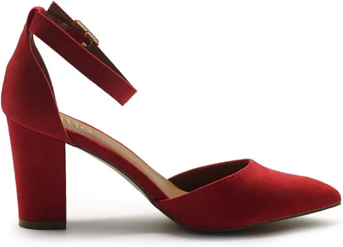 Vista 5 de Ollio - Zapatos de mujer con puntera en punta y correas de tobillo para tacón grueso H95