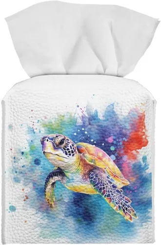 Vista 50 de 250th Anniversary Square Tissue Box Cover Pu Leather Tissue Holder Facial Paper Cover Waterproof Toilet Paper Holder for Bathroom Bedroom Modern