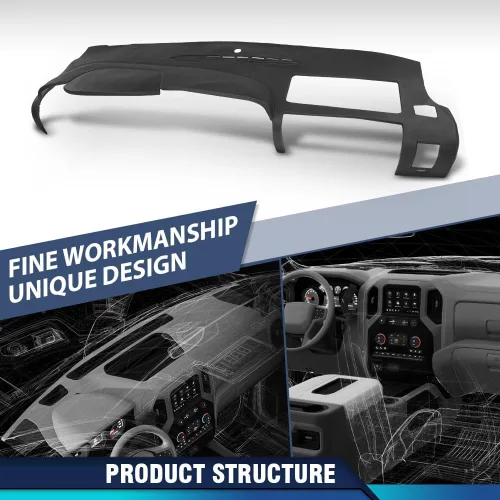 Vista 14 de PIT66 Cubierta para salpicadero, compatible con Chevy Silverado (LS, LT o camión de trabajo solamente), compatible con GMC Sierra 2007-2013