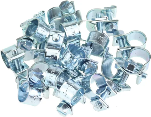 Vista 6 de HELIFOUNER 20 piezas de abrazaderas de manguera de inyección de combustible estilo mini de 7-9mm, abrazaderas ajustables de tubo de clip de manguera