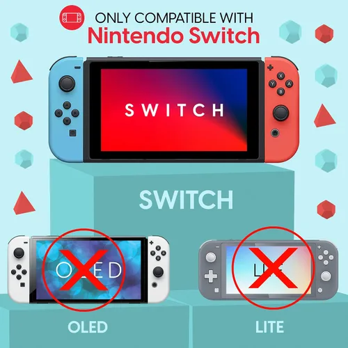 Vista 4 de TalkWorks Nintendo Switch Screen Protector - Scratch, Crack Resistant, Ultra-Thin HD Touchscreen Tempered Glass Cover (Pack of 3)