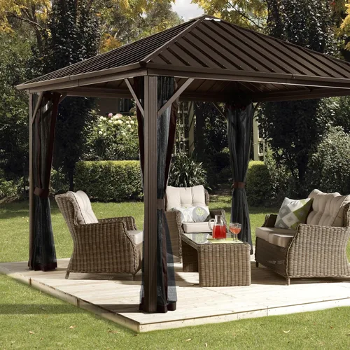 Vista 7 de Sojag Gazebo de techo rígido Dakota para exteriores de 8 x 8 pies