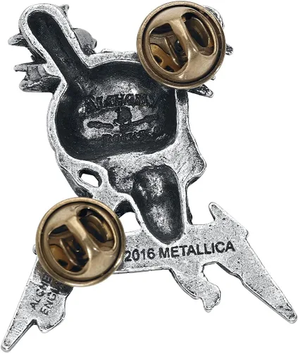 Vista 3 de Metallica Insignia del Pin de daño, plateado
