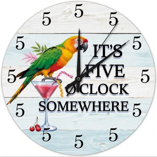 Vista 16 de Farmhouse Silent Wooden Wall Clock Non-Ticking Battery Operated 10" Retro Rustic Arabic Numerals Colorful Decorative Small Wall Clocks for Living