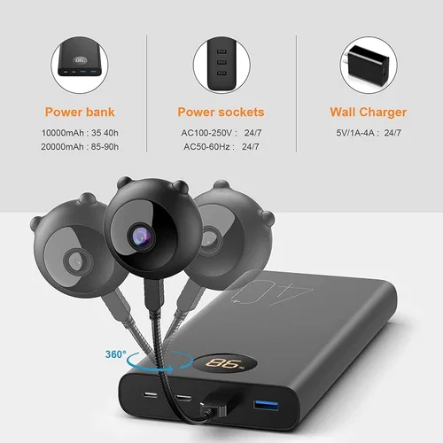 Vista 7 de Mini cámara espía 1080P Cámara oculta WiFi Cámara oculta portátil pequeña HD Nanny Cam con visión nocturna y detección de movimiento, acceso remoto