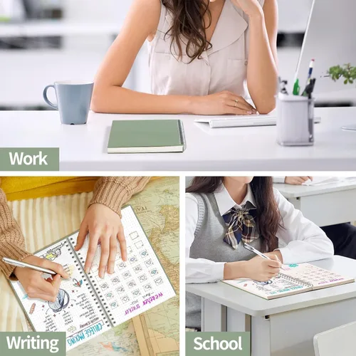 Vista 7 de AHGXG Diario de puntos, cuaderno en espiral de cuadrícula de puntos de 8.5 x 11 pulgadas, cuaderno de puntos grande A4, papel grueso de 3.53 oz/m²