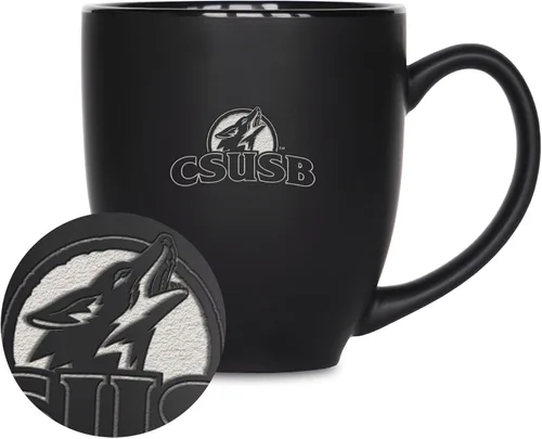 Vista 126 de Rico Industries - Taza de cerámica mate negra con grabado láser estándar de 15oz para NCAA (escuelas T & U) - Para bebidas calientes o frías