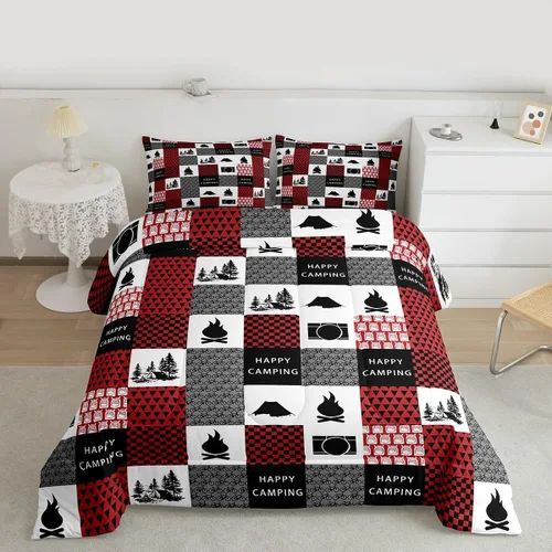 Vista 39 de Feelyou Juego de edredón de animales de la selva para todas las estaciones, juego de ropa de cama con 1 funda de almohada de microfibra de elefante