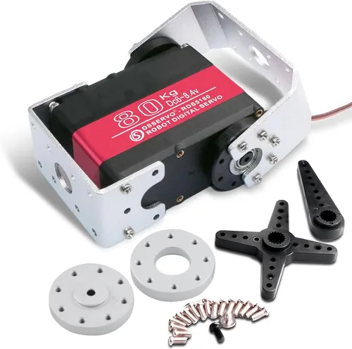 Vista 9 de RDS5160 Servo 132.3 lbs RC Digital Servo High Torque Mental Gear 180 270 grados con disco de montaje en forma de U para 1/5 RC Car Robotics DIY