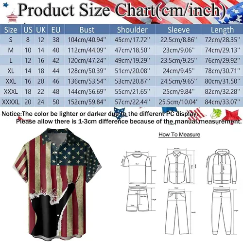 Vista 3 de Camisa hawaiana con estampado de árbol de coco para hombre, bandera americana, manga corta, con botones, camisas de playa para hombre, camisas